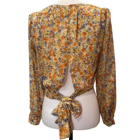 Astr The Label Willa Shirt Xs Floral Boho Bliss Tie Back Cottage Prairie Classic - Picture 2 of 8